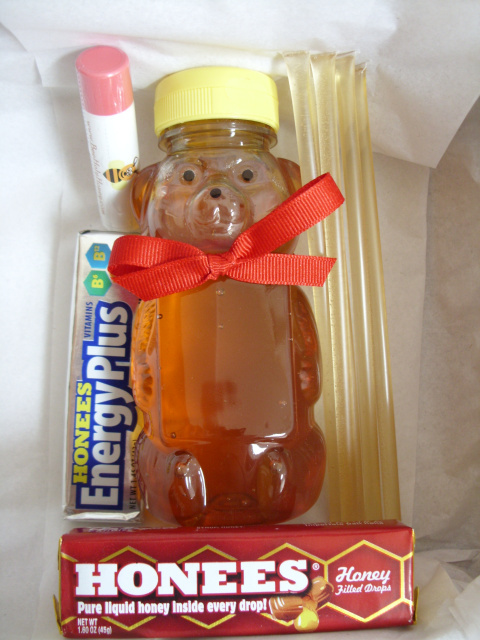St. Valentine's Day Gift Pack #1: 1 Honey Bear+1 Lip Balm+5 HoneyStix+2Pks Honey Candy